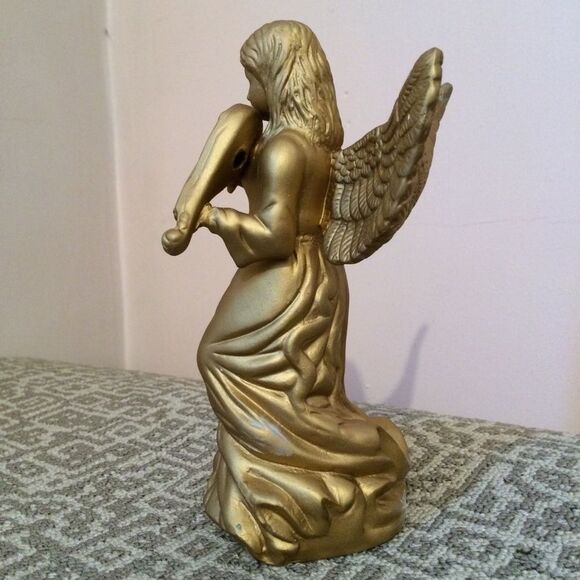 NIB NWT Golden Ceramic Christmas Angel w/Violin - Picture 4 of 8